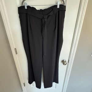 Express High Waist Palazzo Black Tie Waist Pants - XL